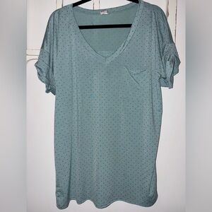 Sew In Love Light Blue V-Neck Blouse